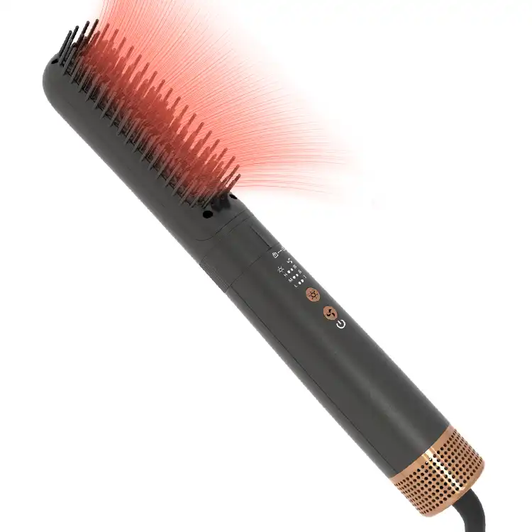 Cold Air 3-in-1 Hair Straightener Curling Iron With Hair Brush